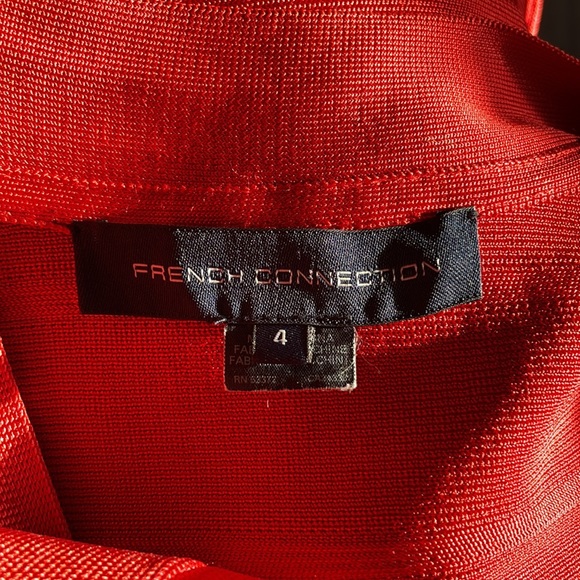 French connection red body con dress size 4 - Picture 3 of 4